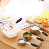 Ejoyous 10 Pieces Stainless Steel Measuring Cups and Spoons with Silicone Handle Grip Kitchen M - Rear View