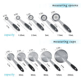 Ejoyous 10 Pieces Stainless Steel Measuring Cups and Spoons with Silicone Handle Grip Kitchen M - Extra Image