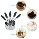 Ejoyous 10 Pieces Stainless Steel Measuring Cups and Spoons with Silicone Handle Grip Kitchen M