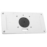235*120*8mm Aluminum Router Table Insert Plate with 4 Rings and Screws for Woodworking Benches - Front View