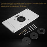 235*120*8mm Aluminum Router Table Insert Plate with 4 Rings and Screws for Woodworking Benches