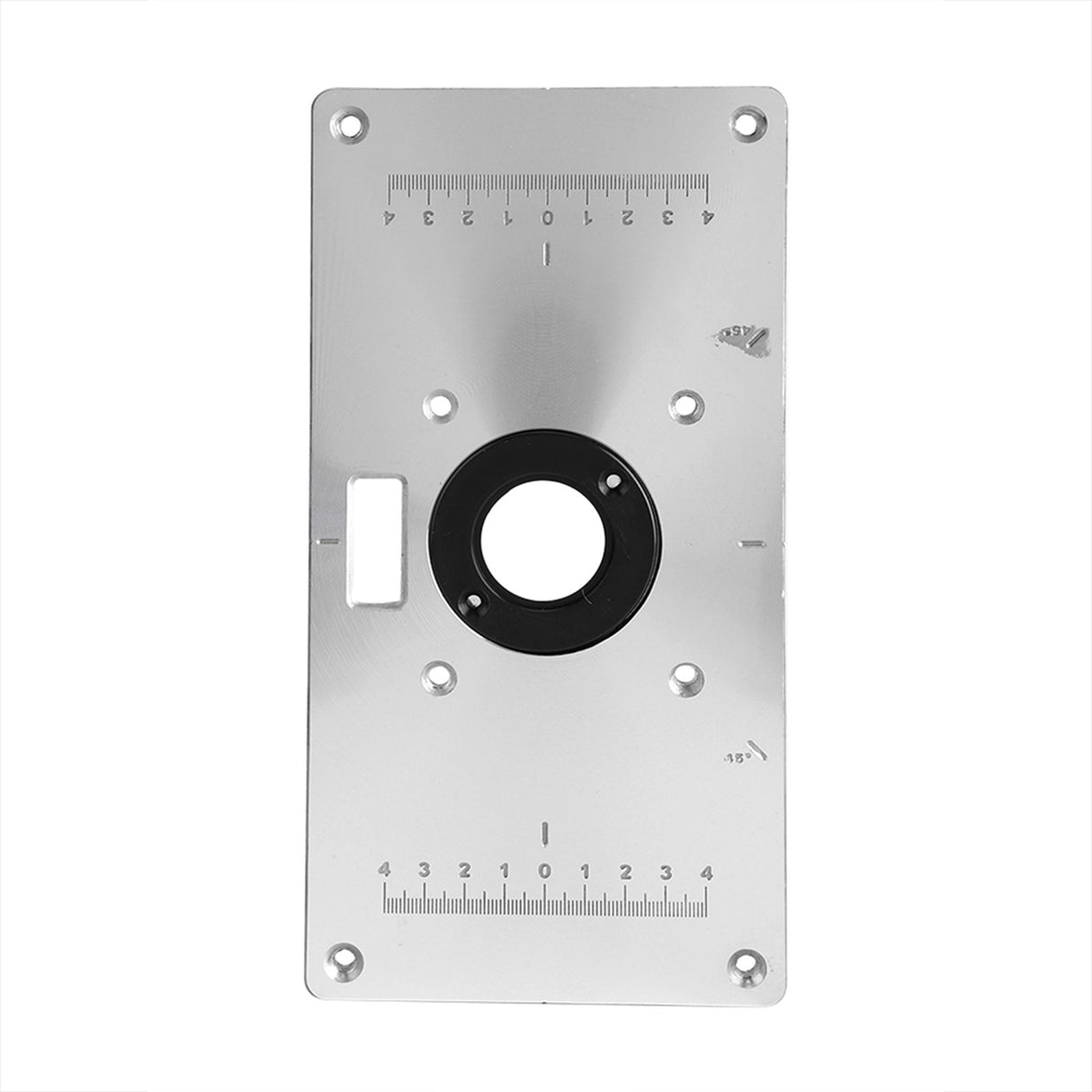 235*120*8mm Aluminum Router Table Insert Plate with 4 Rings and Screws for Woodworking Benches