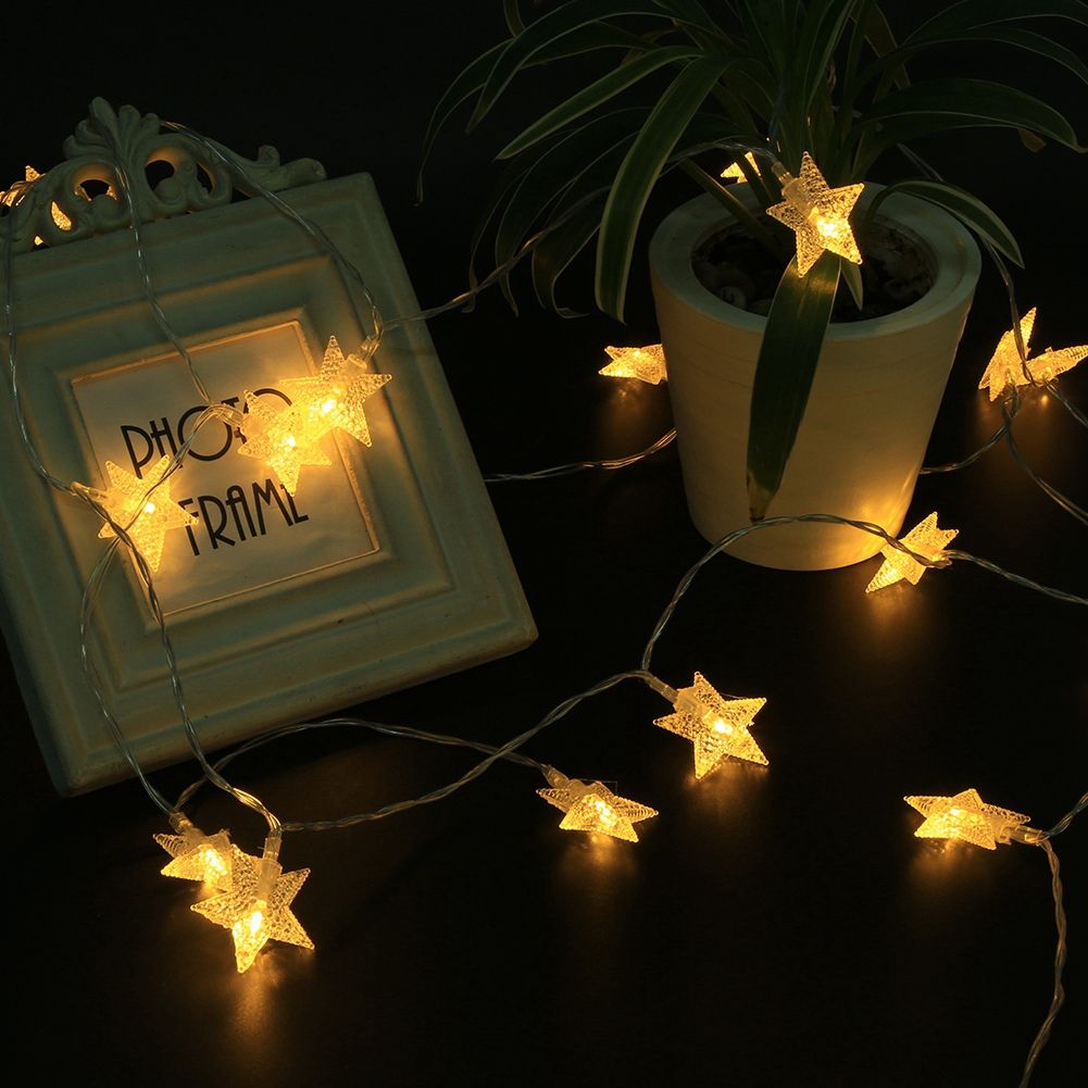 Battery Operated Led String Lights Ejoyous 6m 19ft 40 star Shape LED Lights Fairy Decorative Li