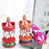 Wooden Carousel Horse Orament Merry Go Round Christmas Room Decoration Kids Gift