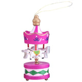 Wooden Carousel Horse Orament Merry Go Round Christmas Room Decoration Kids Gift - Low Angle