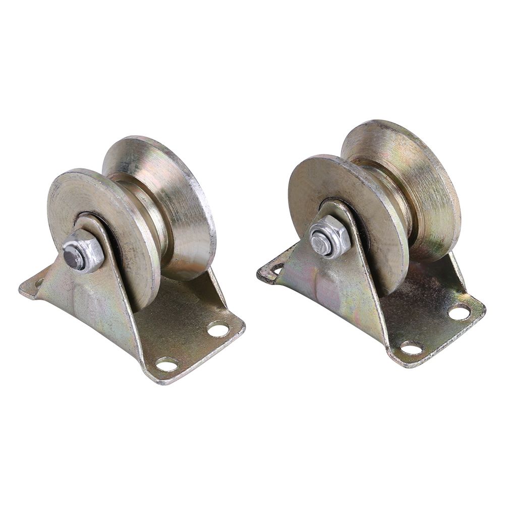 2pcs 2" V Type Wheel Track Rail W/ Bracket Sliding Gate Roller Steel