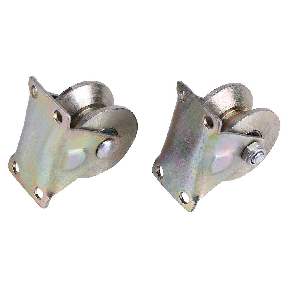 2pcs 2" V Type Wheel Track Rail W/ Bracket Sliding Gate Roller Steel