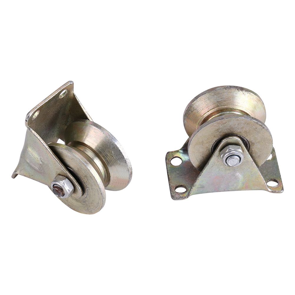 2pcs 2" V Type Wheel Track Rail W/ Bracket Sliding Gate Roller Steel