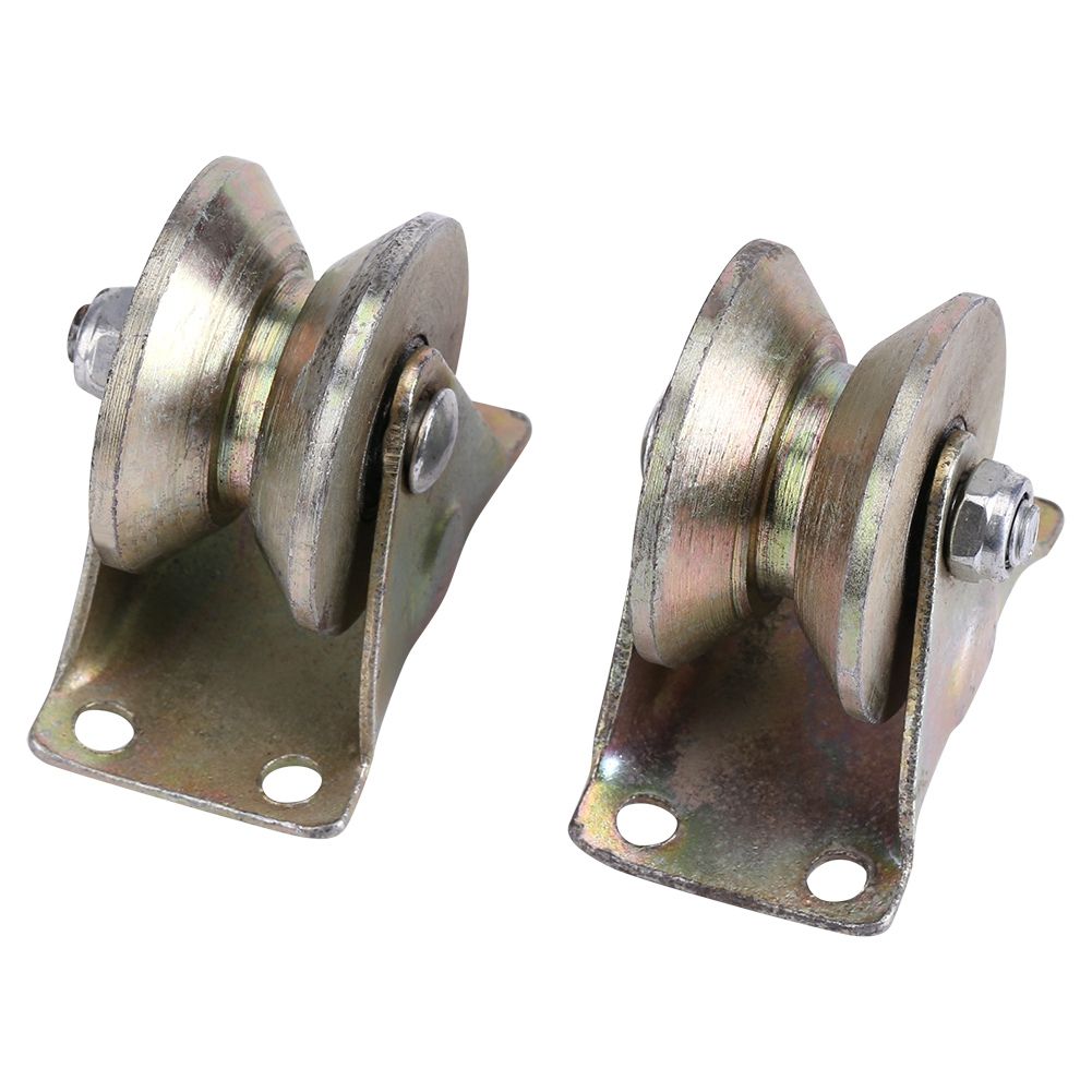 2pcs 2" V Type Wheel Track Rail W/ Bracket Sliding Gate Roller Steel