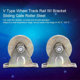 2pcs 2" V Type Wheel Track Rail W/ Bracket Sliding Gate Roller Steel