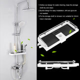 ABS Shower Rod Storage Shelf Organizer Tray Holder Practical Bathroom Accessory