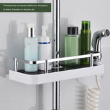 ABS Shower Rod Storage Shelf Organizer Tray Holder Practical Bathroom Accessory - Top-Down View