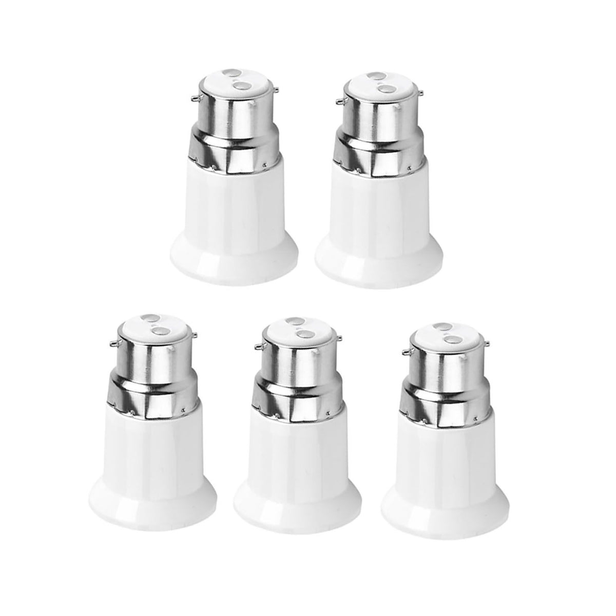 5pcs B22 Male to E27 Female Socket Base Bulb Adapter Converter Lamp Holders