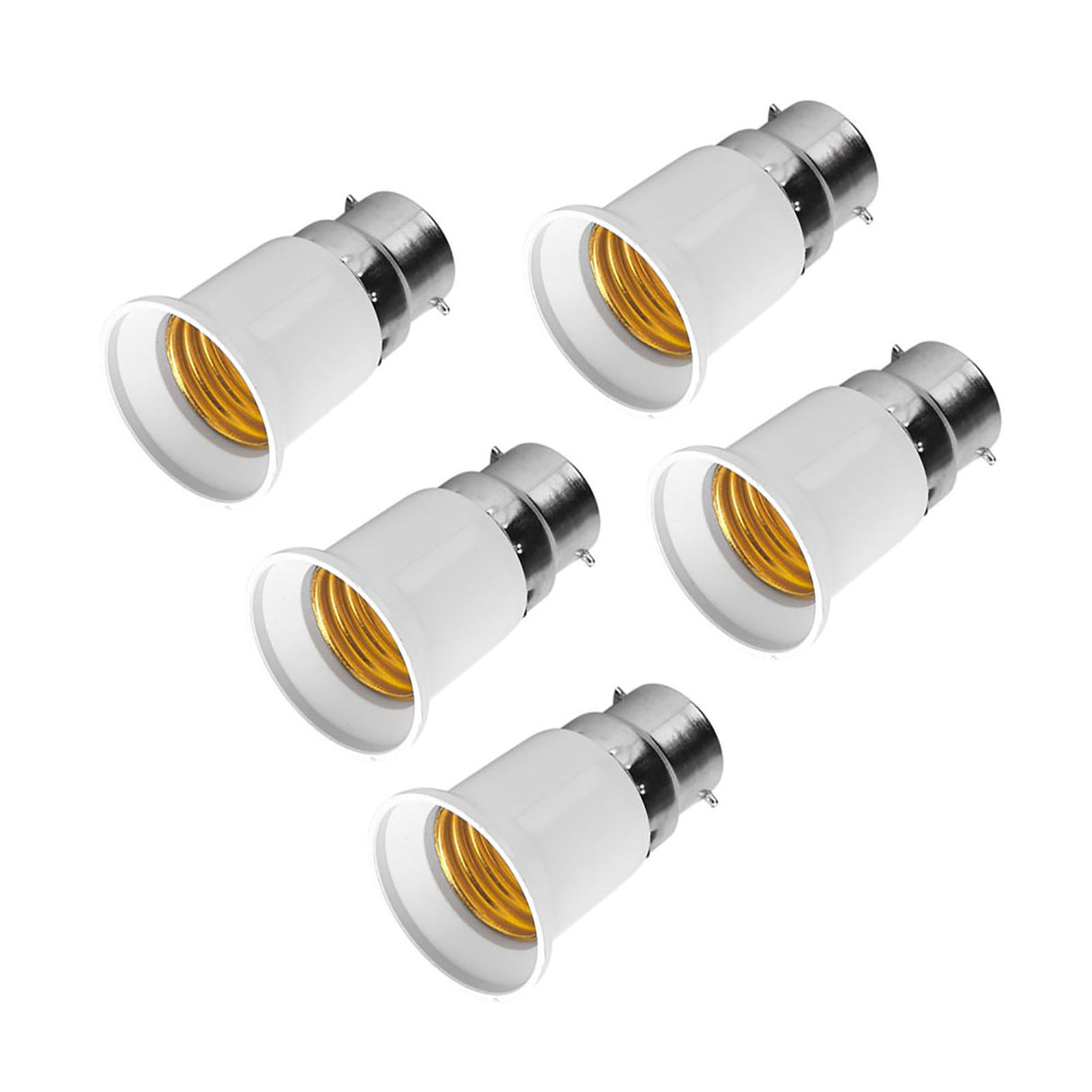 5pcs B22 Male to E27 Female Socket Base Bulb Adapter Converter Lamp Holders
