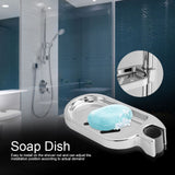 ABS Soap Dish Holder Adjustable Shower Rod Slide Practical Bathroom Gadget