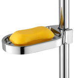 ABS Soap Dish Holder Adjustable Shower Rod Slide Practical Bathroom Gadget