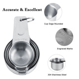 Measuring Cups and Measuring Spoons Set Ejoyous 304 Stainless Steel 13 Pieces Kitchen Measuring - Top-Down View