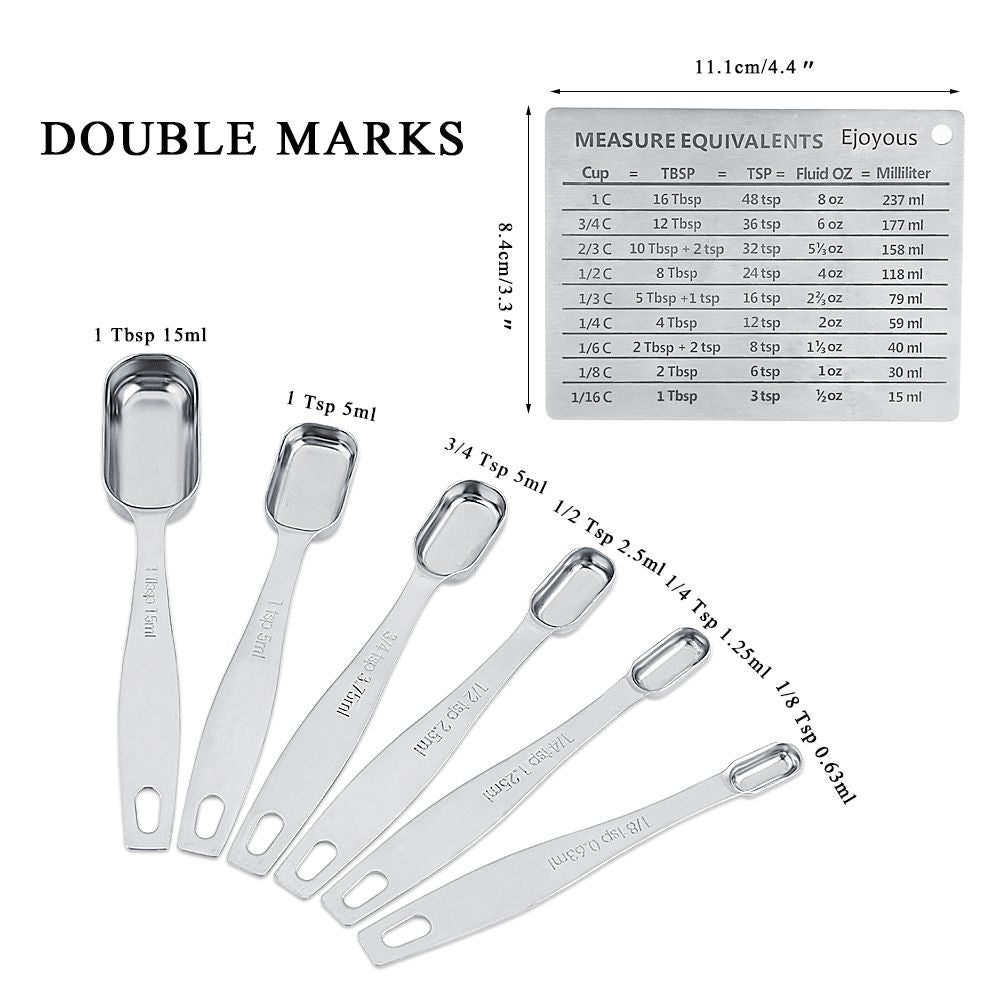 Measuring Cups and Measuring Spoons Set Ejoyous 304 Stainless Steel 13 Pieces Kitchen Measuring