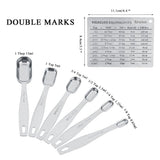 Measuring Cups and Measuring Spoons Set Ejoyous 304 Stainless Steel 13 Pieces Kitchen Measuring - Rear View