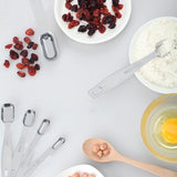 Measuring Cups and Measuring Spoons Set Ejoyous 304 Stainless Steel 13 Pieces Kitchen Measuring - Low Angle