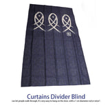 Fish Printed Doorway Room Door Curtains Divider Blind Living Room Kitchen Decor - 45-Degree Angle