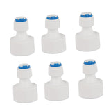 6pcs 1/4 Tube OD to 1/2 Female Push in Quick Connector for Water Filter Reverse Osmosis - Front View