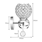 Modern Crystal Wall Lamp Bedside Night Light Bedroom Living Room Hall Lighting