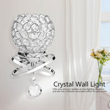 Modern Crystal Wall Lamp Bedside Night Light Bedroom Living Room Hall Lighting - 45-Degree Angle