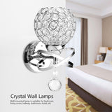 Modern Crystal Wall Lamp Bedside Night Light Bedroom Living Room Hall Lighting - Rear View