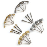 24pcs Stainless Steel/Brass Wire Wheel Polishing Brushes for Grinder Drill Rotary Tool - Side View