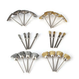 24pcs Stainless Steel/Brass Wire Wheel Polishing Brushes for Grinder Drill Rotary Tool - 45-Degree Angle