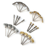 24pcs Stainless Steel/Brass Wire Wheel Polishing Brushes for Grinder Drill Rotary Tool - Rear View