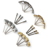 24pcs Stainless Steel/Brass Wire Wheel Polishing Brushes for Grinder Drill Rotary Tool - Close-Up Angle