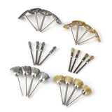 24pcs Stainless Steel/Brass Wire Wheel Polishing Brushes for Grinder Drill Rotary Tool - Low Angle