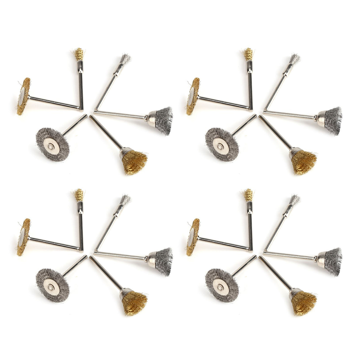 24pcs Stainless Steel/Brass Wire Wheel Polishing Brushes for Grinder Drill Rotary Tool