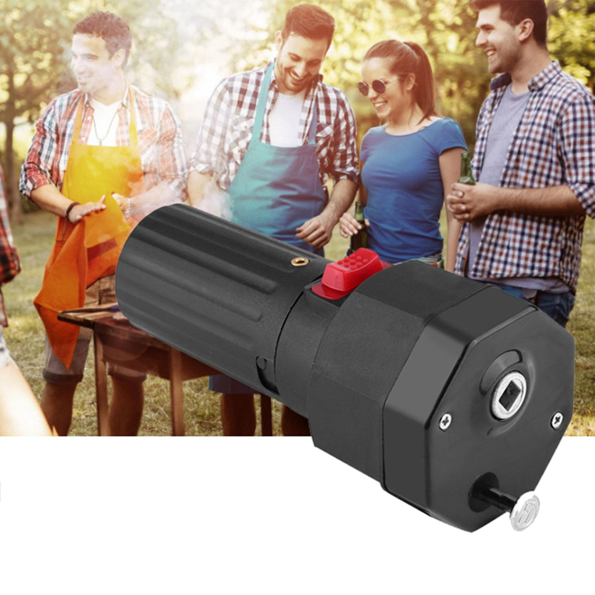 Electric Grill BBQ Barbecue Roast Motor 1.5V Battery Operated Black Color