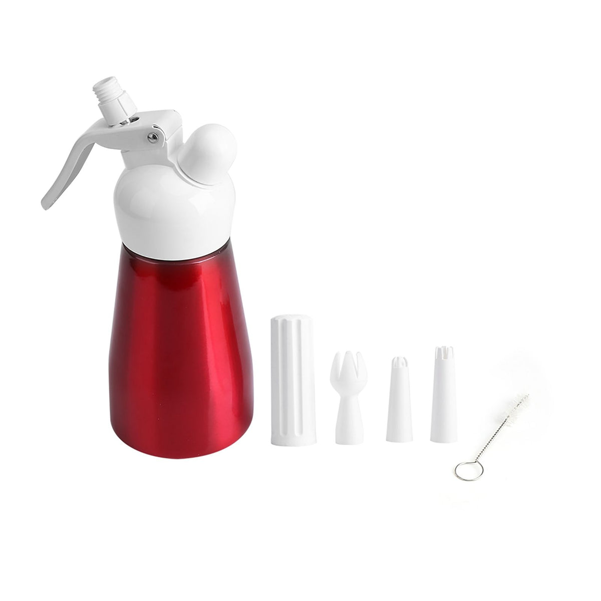 250mL Portable Red Aluminum Whipped Dessert Cream Butter Dispenser Whipper Foam Maker