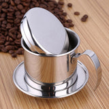 Stainless Steel Cup Vietnamese Coffee Drip Filter Maker Phin Infuser Sliver - Rear View