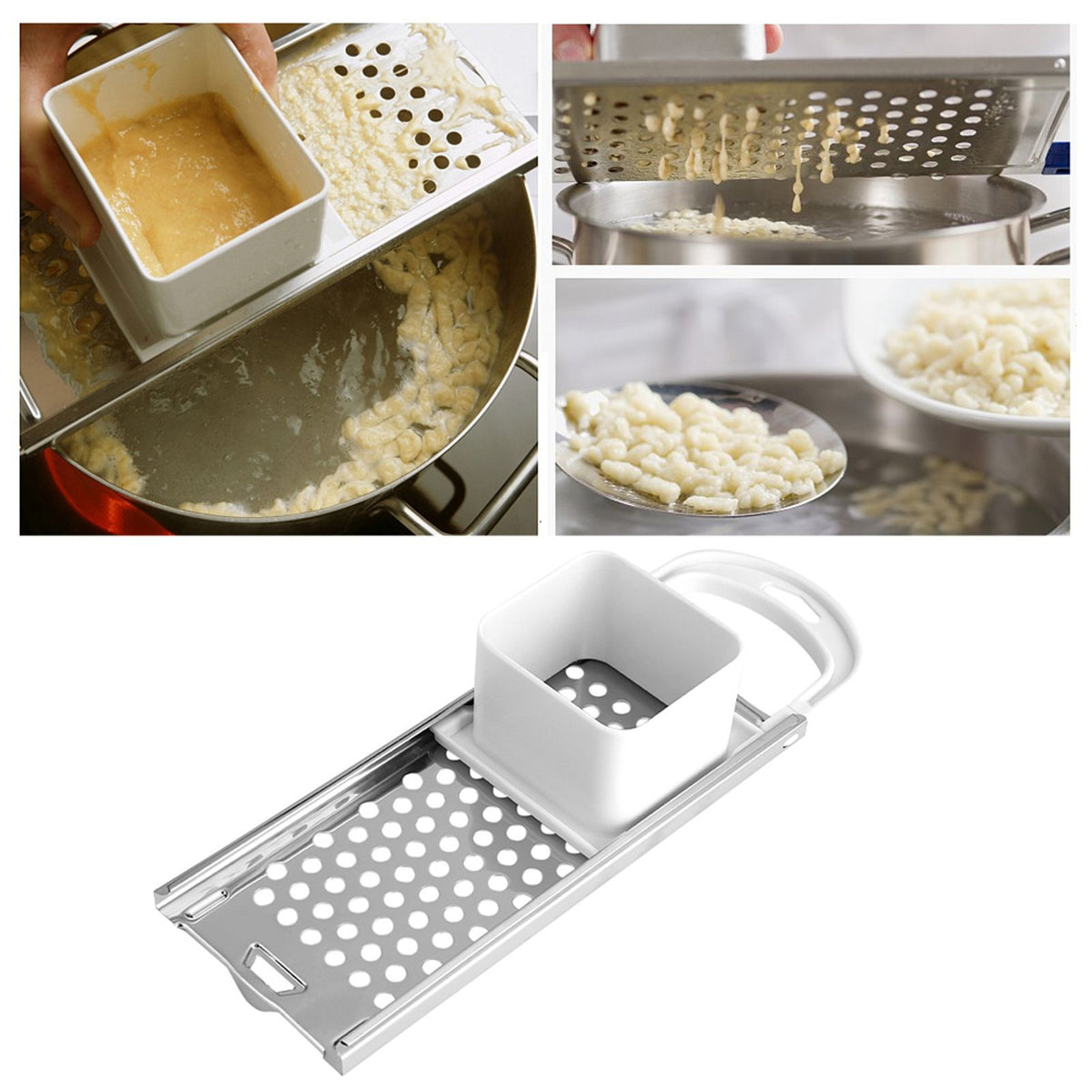 Kitchen Stainless Steel Blade Spaetzle Noodle Dumpling Maker Pasta Cooking Tool
