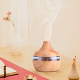 USB LED Touch Wood Grain Air Humidifier Purifier Oil Diffuser 300ml