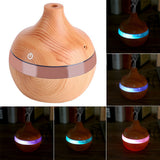 USB LED Touch Wood Grain Air Humidifier Purifier Oil Diffuser 300ml