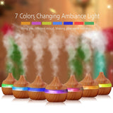 USB LED Touch Wood Grain Air Humidifier Purifier Oil Diffuser 300ml