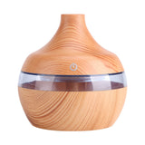 USB LED Touch Wood Grain Air Humidifier Purifier Oil Diffuser 300ml