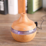 USB LED Touch Wood Grain Air Humidifier Purifier Oil Diffuser 300ml - Extra Image