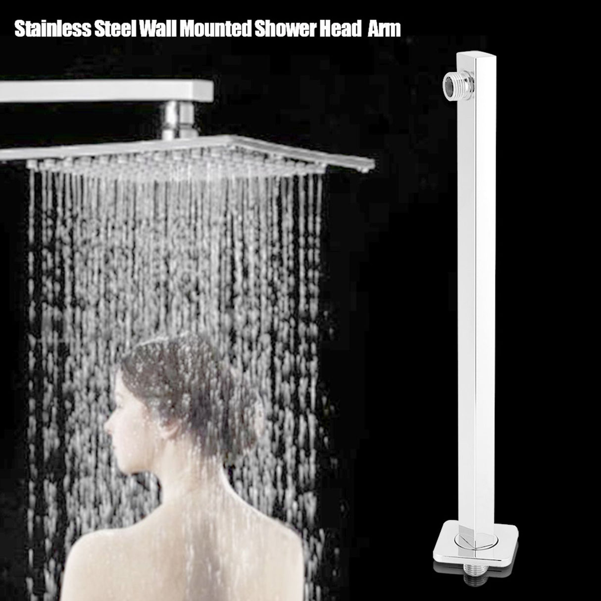 16 Inch Long Polished Stainless Steel Wall Mounted Shower Head Extension Showers Arm