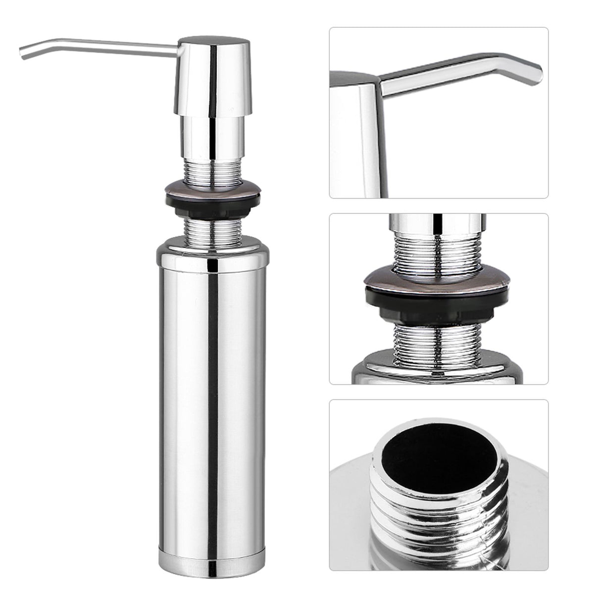 250ML Stainless Steel Liquid Soap Dispenser Bottle Kitchen Bathroom Shower Lotion Shampoo Pump
