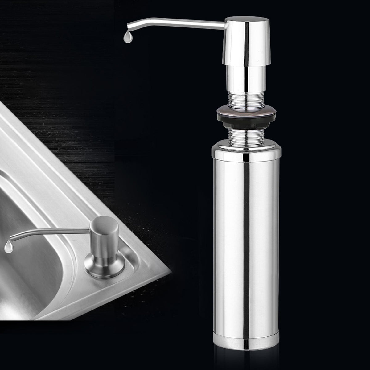250ML Stainless Steel Liquid Soap Dispenser Bottle Kitchen Bathroom Shower Lotion Shampoo Pump