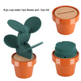 Novelty Potted Cactus Cup Mat Pad Heat Insulation Coasters Table Desktop Decoration