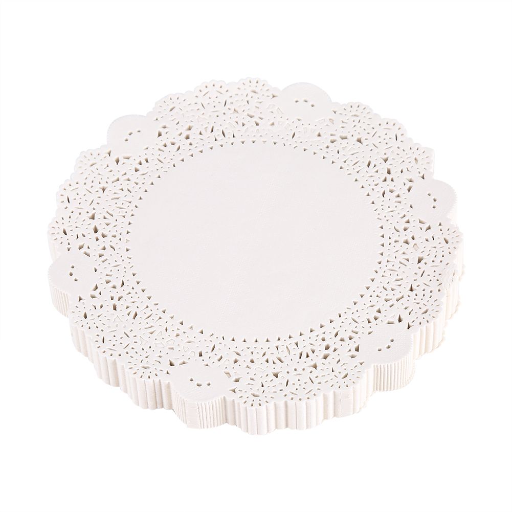 180Pcs Hollowed Decorative Paper Doilies Cake Mat Crafts Wedding Party Decoration 9.5 Inch