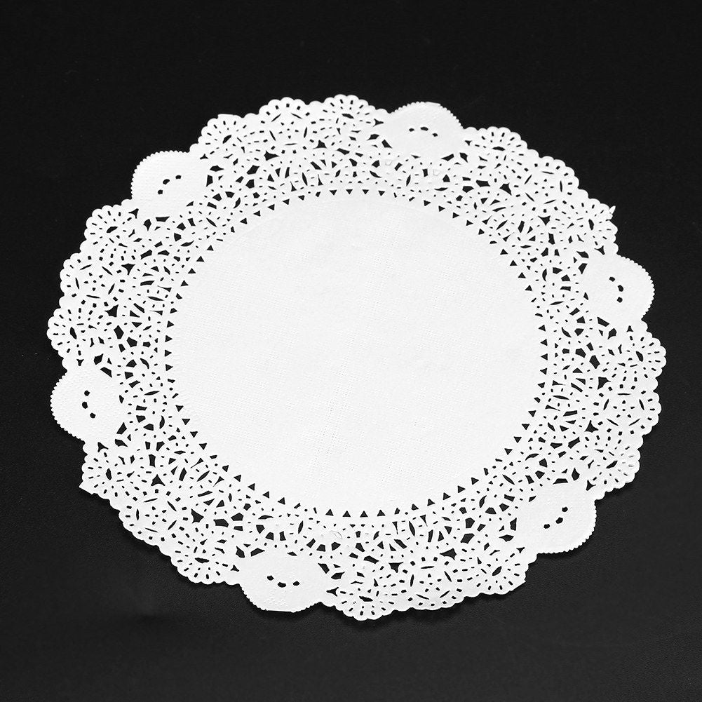 180Pcs Hollowed Decorative Paper Doilies Cake Mat Crafts Wedding Party Decoration 9.5 Inch